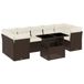 vidaXL 8-delige Loungeset met kussens, polyrattan, bruin