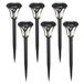 Gerimport Tuinlamp - 6x - solar - LED licht - kunststof - H38 cm - zwart - grondpin - prikspot