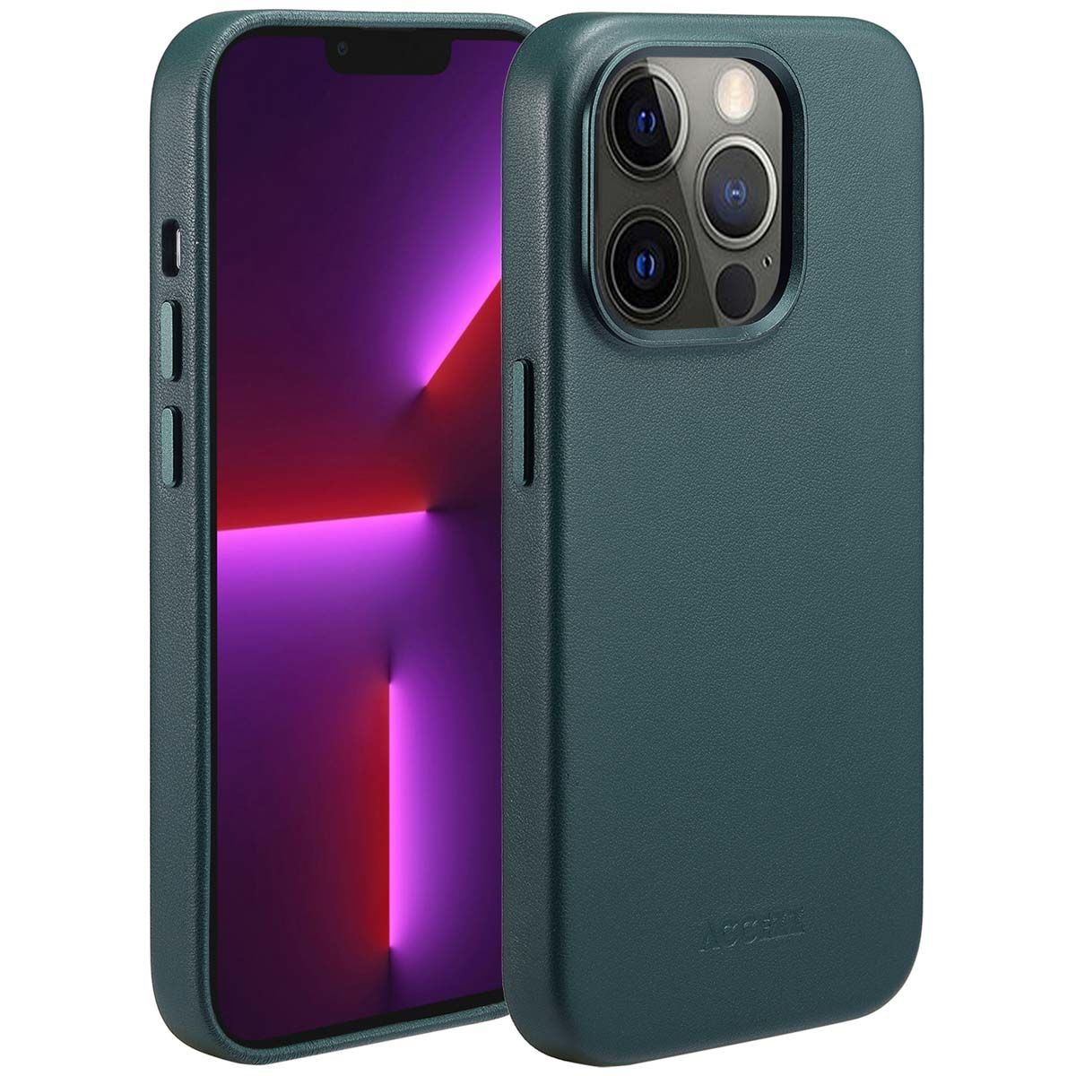 Accezz MagSafe Leather Backcover - iPhone 13 Pro - Donkergroen
