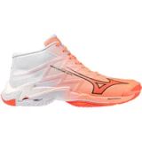 Mizuno Wave Lightning Elite Mid Indoor Schoenen Unisex Volleybal Flamingo Koraal/Lava Oranje/Wit Maat 44