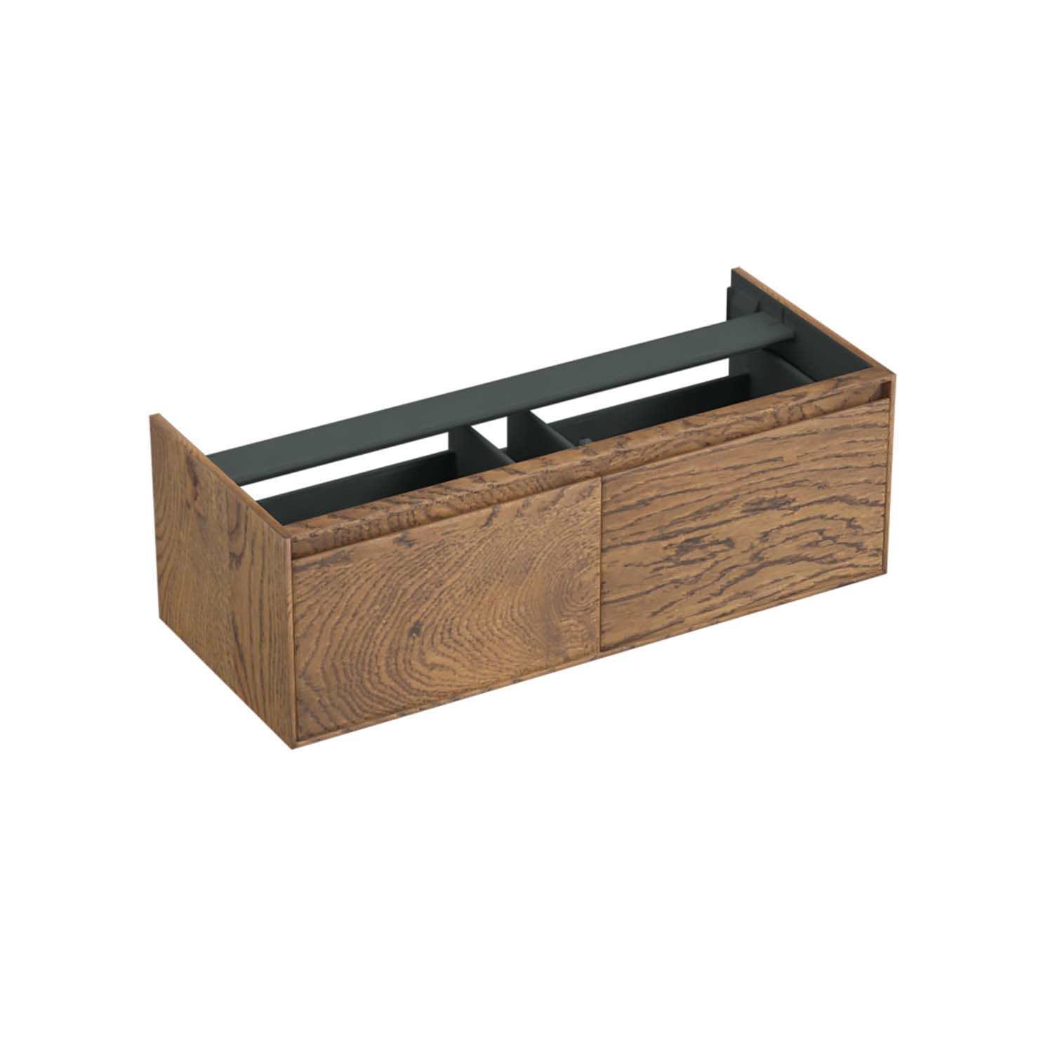 Forzalaqua Reno Onderkast - 120x51x40 cm - 2 Lades - Softclose - Eiken Castle Brown
