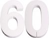 Merkloos Piepschuim cijfer 60 jaar - H25 cm - wit