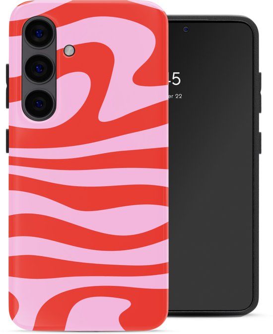 Selencia Hoesje - Geschikt voor Samsung Galaxy S24 - Backcover met Magnetische Ring - Dream Swirl Pink