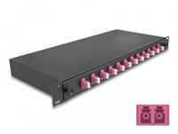 Delock 19″ Optical Fiber Splice Box 12 x LC Duplex OM4 1U complete assembled