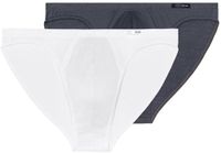 HOM Heren slip / onderbroek 2 pack Premium Cotton Wit/Grijs Maat L