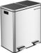 Nancy's Poubelle Duo en Métal XL - 2 Compartiments Tri Sélectif - 2x30 Litres Poubelle à Pédale Tri Sélectif