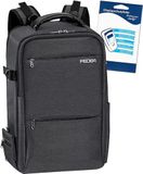 PEDEA DSLR-camerarugzak "Noble" met displaybeschermfolie voor Canon EOS 5D 5D Mark II 400D 2000D / Nikon D60 D80 D90 D3100 D3200 D3300 D3400 D5300 D7100 / Pentax K 30 K 50 K 500, grijs