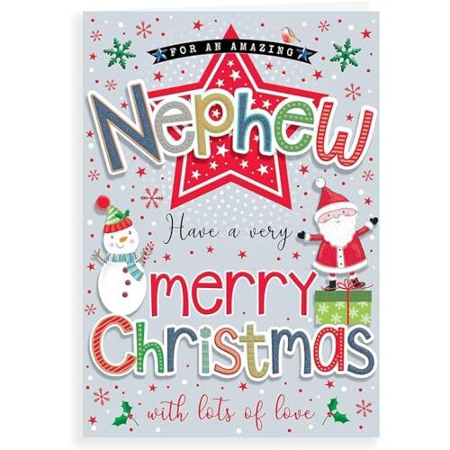 Piccadilly Greetings Moderne kerstkaart Neef - 9 x 6" - Regal Publishing