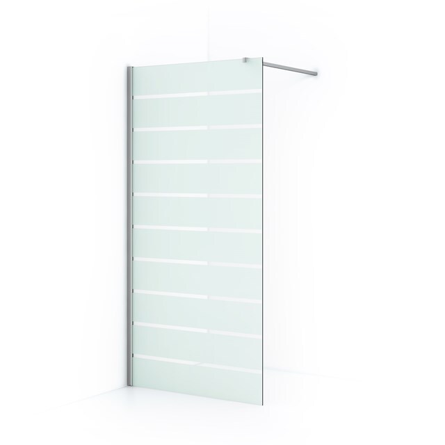 Maxaro Inloopdouche Diamond 90cm 8mm Helder Veiligheidsglas met Matte Strepen Chroom