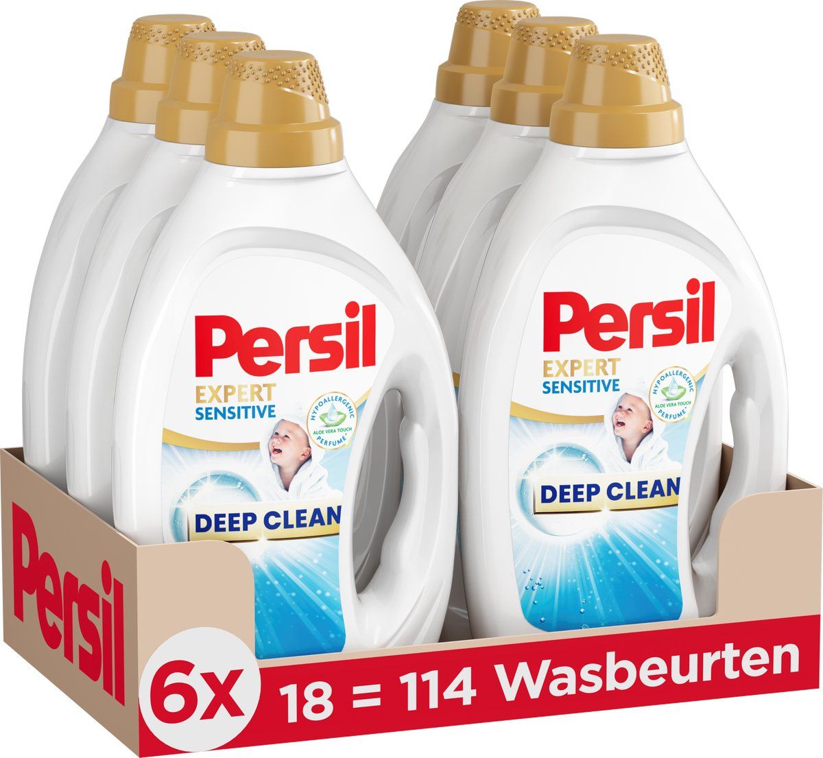 Persil Sensitive Gel - Vloeibaar Wasmiddel - 6 x 18 Wasbeurten
