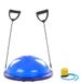 FFitness FMYBB70B Balansbaltrainer met elastieken | bal (Ø 60 cm) voor fitness, yoga, pilates, training, revalidatie, van ABS en onbreekbaar pvc (blauw)