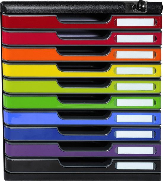 Exacompta Ladenbox MODULO A4 - 10 lades afsluitbaar met sleutel - Iderama - Harlekijn glossy - 332798D