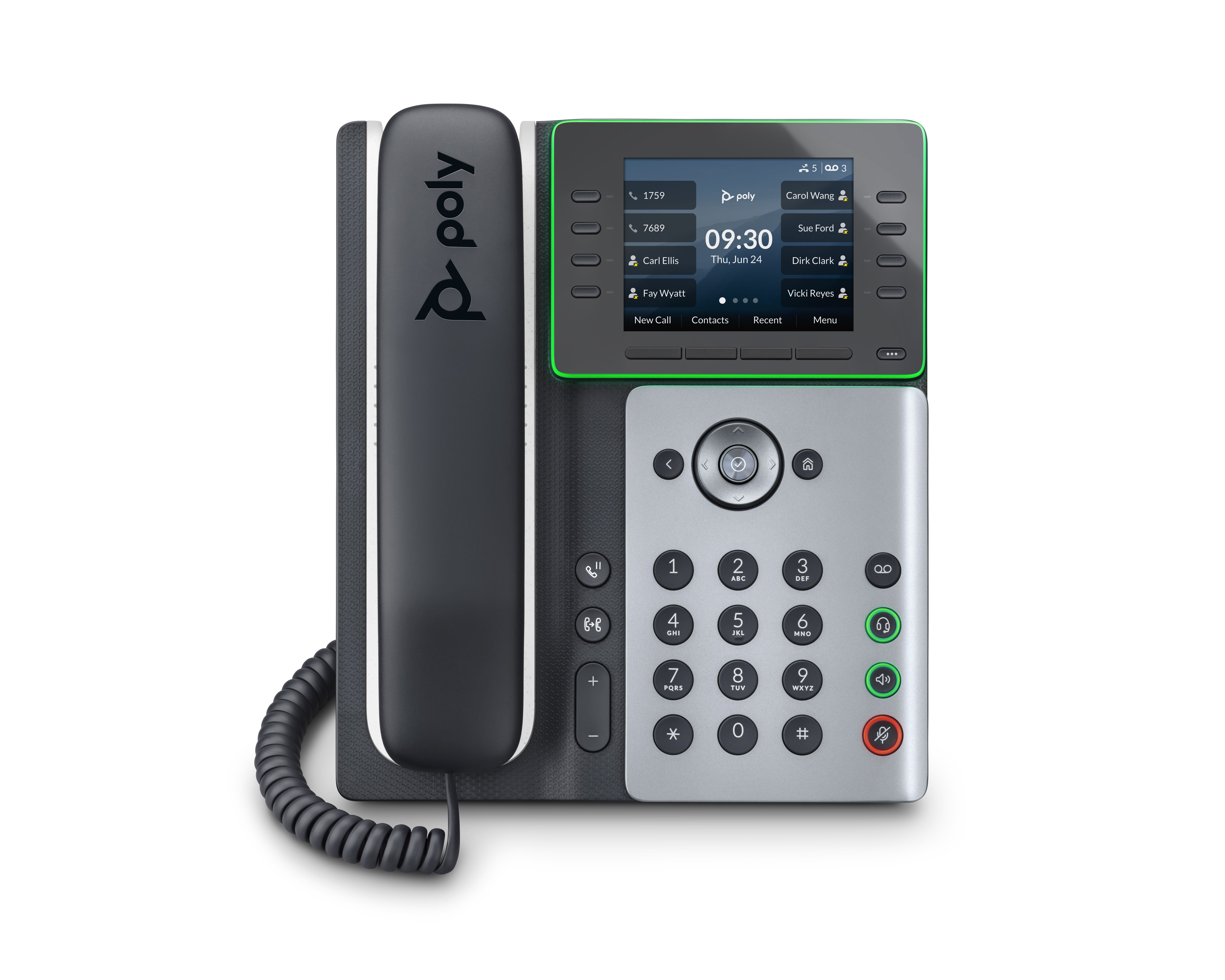 POLY Edge E350 IP Phone - 8 Lines - Black - IPS - WiFi