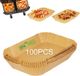 Merkloos Airfryer Papier - 100 Stuks - Rechthoekig - Papier - 22 x 14 cm