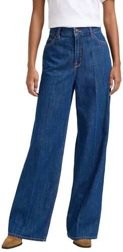 Lee high waist straight leg jeans medium blue denim