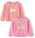 Minoti sweater meisjes 2-pack met bloemenprint - katoen - koraal