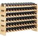 ALLAUVE Homcom Rack À Vin Pour 72 Bouteilles, Étagère Modulable 6 Niveaux En Bois De Sapin Massif, Rangement Cave, Bar, Sous-sol, Design Empilable, 114x28x85cm, Finition Naturelle