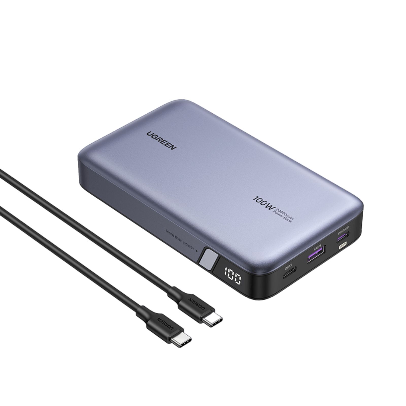 Ugreen – 20.000 mAh Version 2 – Powerbank – 100W PD – LED-display