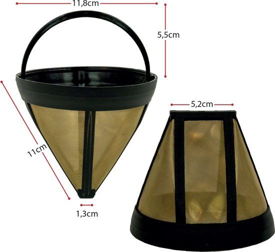Scanpart Herbruikbare Koffiefilter Nr. 4 - Zwart/Goud