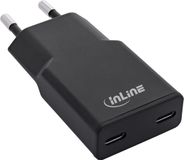 InLine USB lader | 2x USB-C PD | GaN | 30W | zwart