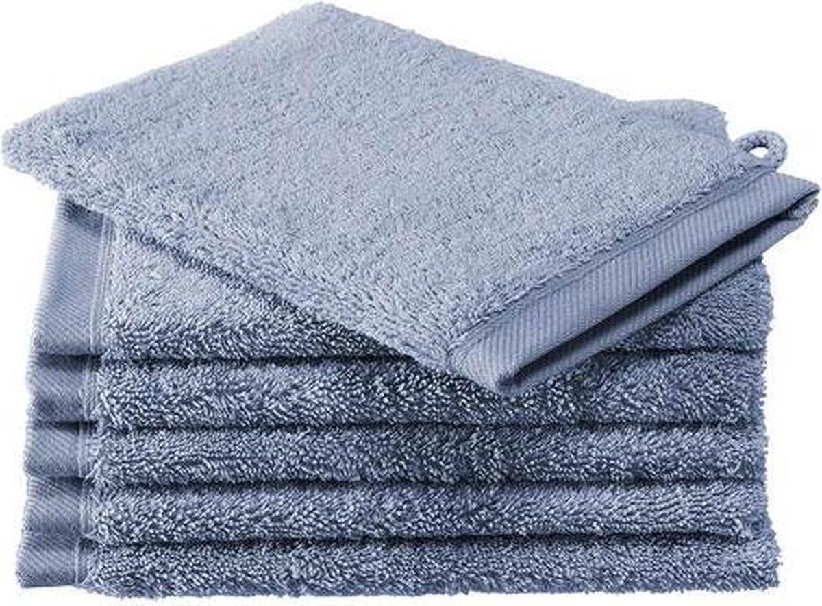 De Witte Lietaer Contessa Washandje - 16x22 cm - Set van 6 - Stone Blue