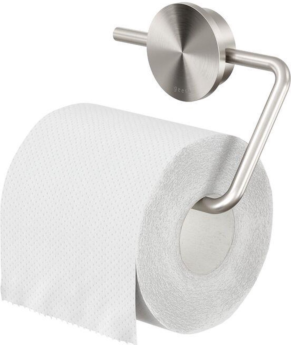 Geesa Opal toiletrolhouder zonder klep 13,8 x 1,9 x 11,3 cm, RVS geborsteld