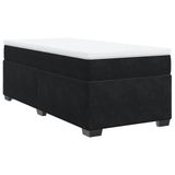 vidaXL Boxspringbed met matras, fluweel, zwart, 90x200 cm