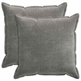 vidaXL Kussensloop 2 st houten donkergrijs 80 x 80 cm chenille stof