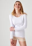 Damart - T-shirt met lange mouwen fijn ribgebreid Thermolactyl - Dames - Wit - S