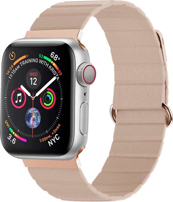 iMoshion Bandje Apple Watch 38/40/41mm - Magnetisch Leder - Beige