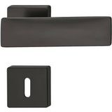 Häfele Garniture de poignée de porte LDH 3225 Poignée de porte classe 3 noir mat, WC - salle de bain