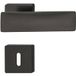 Häfele Garniture de poignée de porte LDH 3225 Poignée de porte classe 3 noir mat, WC - salle de bain