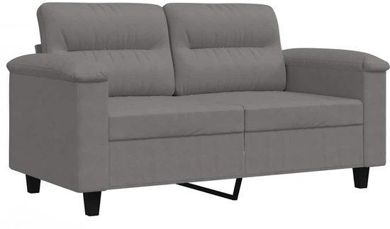 vidaXL Tweezitsbank 120 cm microvezelstof donkergrijs