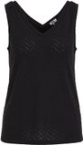 WE Fashion Dames jersey singlet met opengewerkte structuur