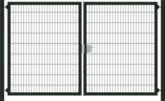 Intergard Metalen Tuinpoort dubbelstaafmatten dubbel 203cm hoog en 300cm breed
