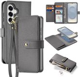 Dux Ducis Lawa Hoesje Geschikt voor Samsung Galaxy S26 - Magnetische 2-in-1 Wallet Book Case - Compatibel met MagSafe / Qi2 - Grijs