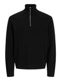 Jack & Jones Trui Jprblamilano Stitch Knit Half Zip S 12259664 Black Mannen Maat - S