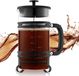 VEVOR French Press Koffiezetapparaat, 1 Liter Koffiepers van Borosilicaatglas, Theezetapparaat met Roestvrijstalen Filter, Koffiezetapparaat voor Kamperen, Reizen, Keuken, Restaurant, Koffiezetapparaat Zwart