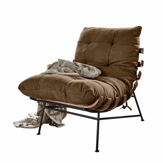 Loberon Fauteuil Horraine bruin/grijs