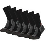 Xtreme Sockswear Xtreme Hiking Sokken Wol - 6 paar - Extra Warm - Anatomisch Gevormd Voetbed - Multi Zwart - Maat 45/47