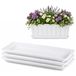Plasticforte bac à fleurs avec plateau de rétention d'eau - 3x - blanc - rectangulaire - 39 x 18 cm