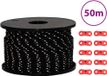 corde de tente avec bandes réfléchissantes et tendeurs 50 m 5 mm