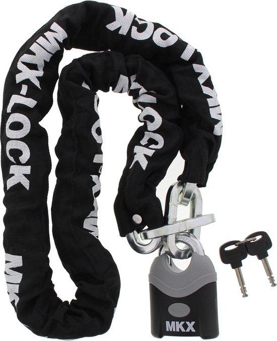 MKX-Lock Kettingslot ART4 150 cm - Motorscooter - Zwart