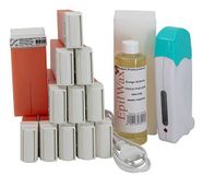 EpilWax - Solo Complete Waxing Kit: 1 professionele wax heater, 12 x 100 ml Argan wax Roll-On, 100 waxen strips, 1 x 250 ml fles na het waxen olie (Solo Series Argan 12)