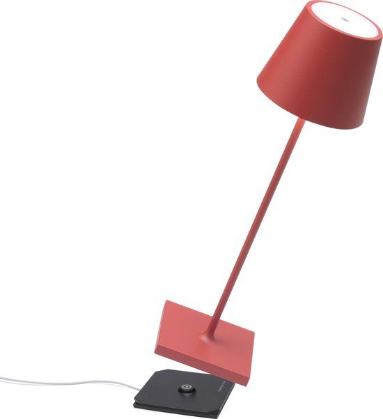 Zafferano Poldina Pro Tafellamp - Rood - Oplaadbaar - Dimbare LED - Buitenlamp