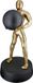 Rawa sculptuur strong man off the world 15x32x16 aluminium goud