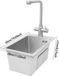 Évier de cuisine - Bassin simple, 50x28 cm - Modèle à encastrer - Avec robinet - Acier inoxydable 304 - Profondeur du bassin 21 cm - Poli PVD - Argenté