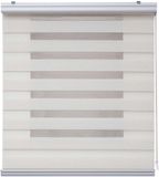 Storesdeco Premium Duo rolgordijn aluminium afwerking Linnen, 120x250 cm