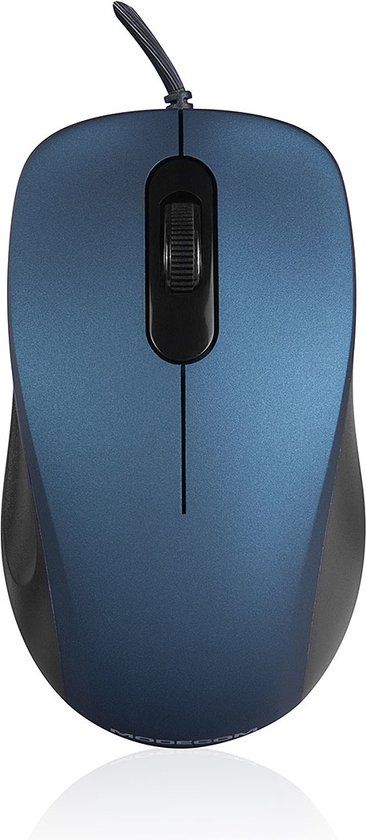 Modecom M10S Blue Optical Mouse - Silent - USB - 1000 DPI - Blue
