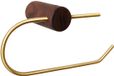 Merkloos Premium Toiletrolhouder Wand – Messing + Houten Basis – Elegant Goud Design voor Moderne Badkamers